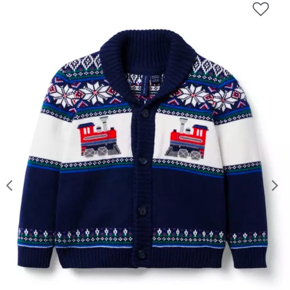 Janie and Jack Holiday Train Cardigan
